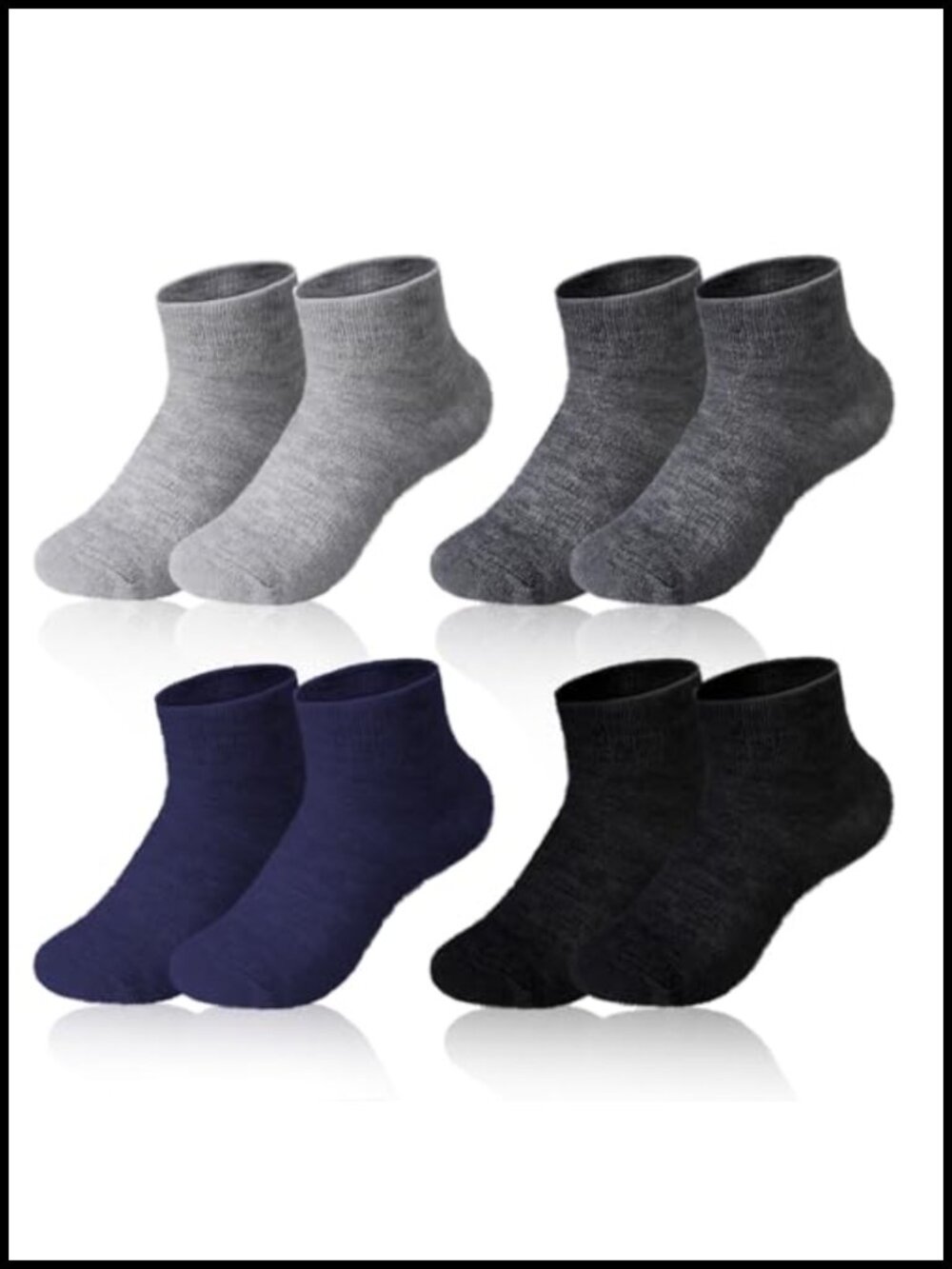 Alpaca Wool Ankle Socks 4 Pairs Warm Moisture Wicking Hiking Comfort